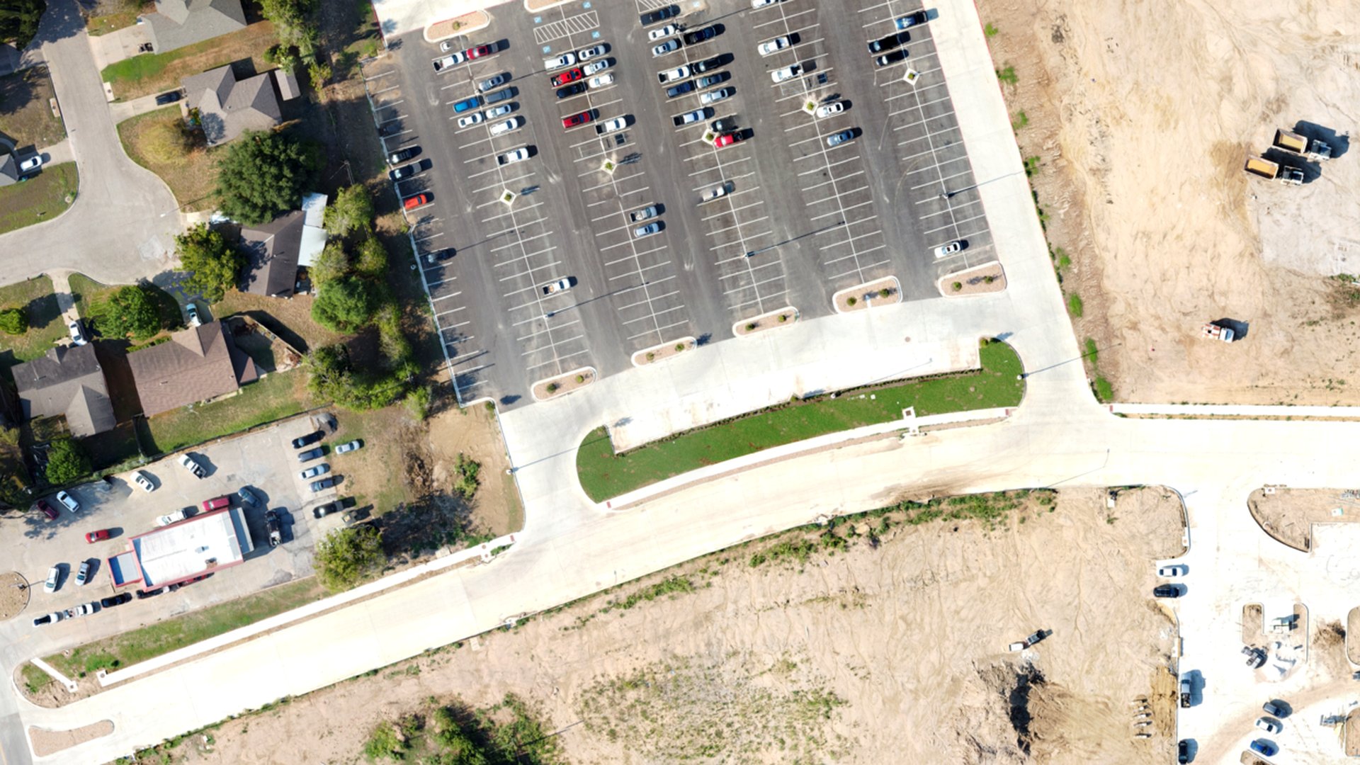 Real processed orthomosaic of a commercial site captured by drone